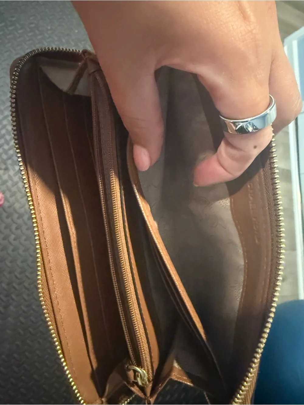 MICHAEL Michael Kors Tan Zip-Around Wristlet Wallet